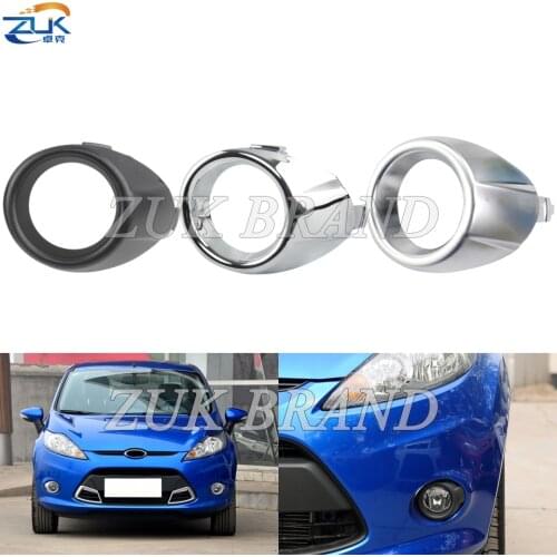 ZUK Brand New Car-Styling Front Bumper Trim Fog Light Fog Lamp Cover Hood For Ford Fiesta 2009-2012 Silver Chroming Black