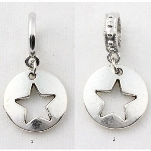Star Round Floating Charms Alloy Dangle charms Endless Bracelet Charms Fit 6mm Round Leather Endless Bracelet 20PCS