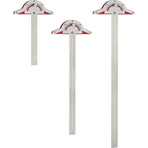 10,15,20 Inch Three and One Multifunctional Woodworking Ruler Angle Ruler Protractor Woodworking Measuring Tool Retail