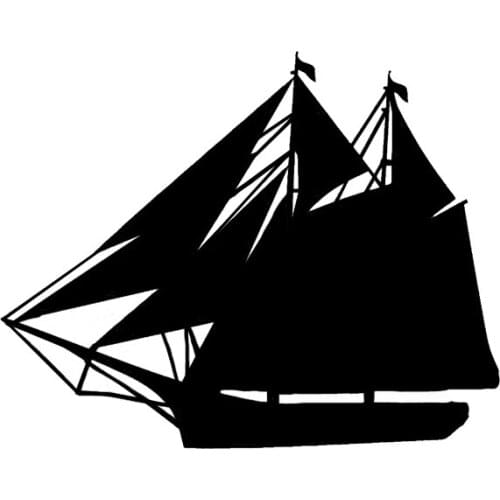 14cm*11cm Fun Sailboat Ocean Sailing Car Sticker PVC Personality Extreme Sports Auto Motorcycle Windshield Decal Decoration