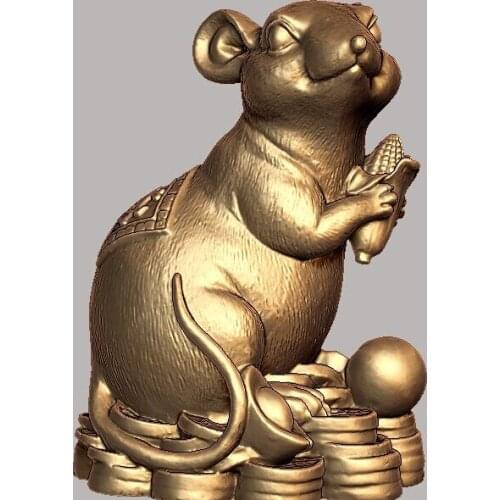 3d model relief for cnc in STL file format Lucky mouse