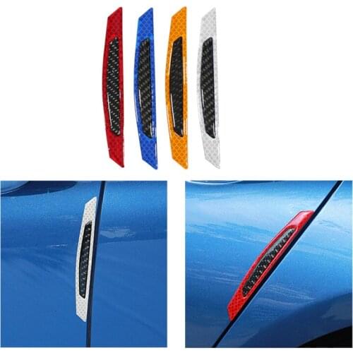 4pcs Car Door Reflective Stickers Safety Warning Anti-scratch Strip Light Reflector Sticker Car Styling