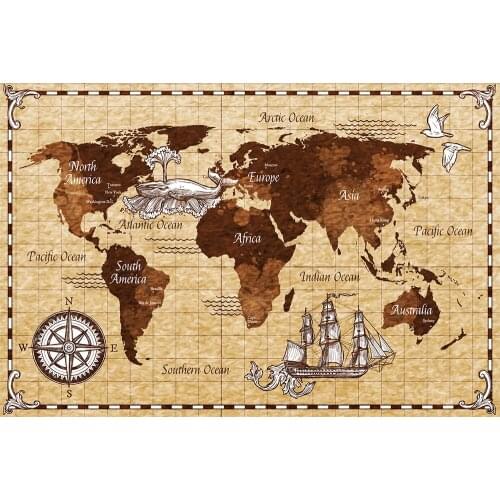 BEIPOTO World Map photography backdrops photo background home decoration party banner photo booth shoot props B-453