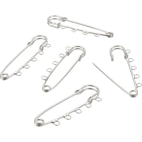 5pcs Brass Brooch Findings for DIY Brooch Making with Iron Pin Kilt Needles for Jewelry Making DIY Accessories 70x21mm