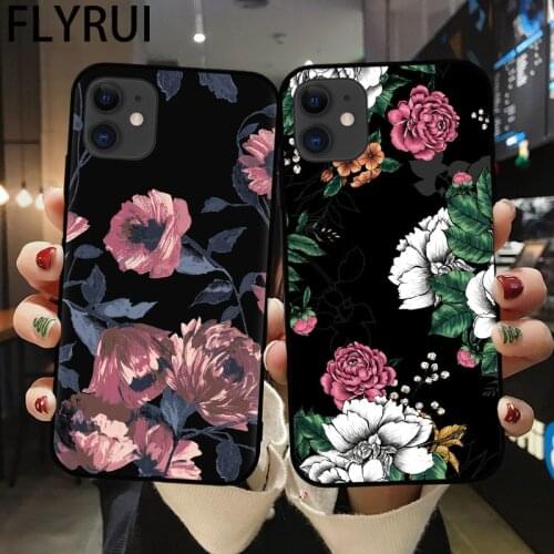 Retro Style Rose Phone Case For iPhone 12 Mini Coque For iPhone XR X XS 11 Pro Max 8 7 6 6S Plus Cover Flowers Pattern Cases