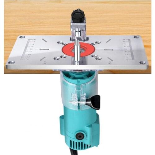 Wood Router Table Insert Plate Woodworking Benches Wood Router Trimmer Workbench Milling Woodworking Machine with 4 Rings