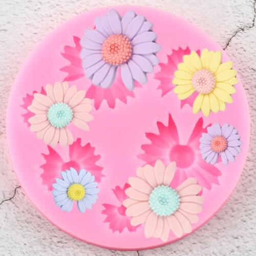 Daisy Flower Silicone Molds DIY Cupcake Topper Fondant Cake Decorating Tools Jewelry Epoxy Resin Mold Candy Clay Chocolate Mould