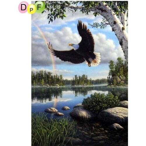 DPF 5D DIY Rainbow eagle home decor diamond embroidery crafts diamond painting cross stitch needlework diamond squaremosaic kit