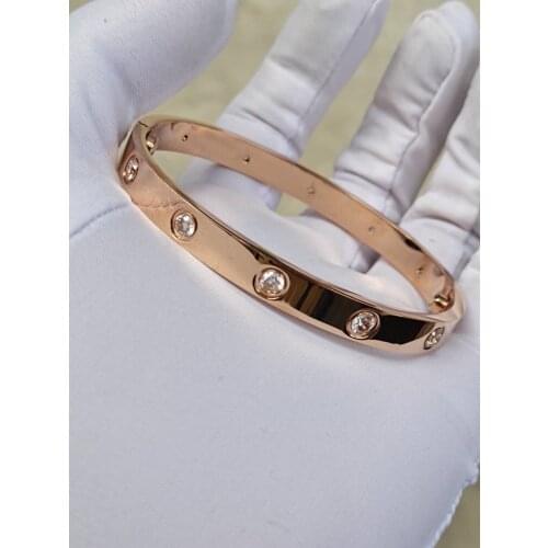 Classic Ladies Unisex Cubic Zirconia Titanium Stainless Steel Story Engraved Bangle Bracelet Jewelry Wholesale Drop Shipping