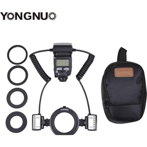 YONGNUO YN-24EX Macro Ring Flash Speedlite with 2 Flash Head 4 Adapter Rings for Canon 5D Mark II 5D Mark III 6D 7D