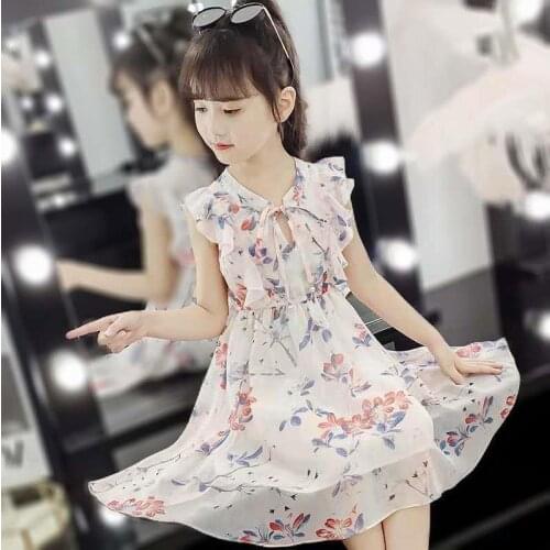 Girls' summer 2020 new childrens clothing chiffon childrens summer dress