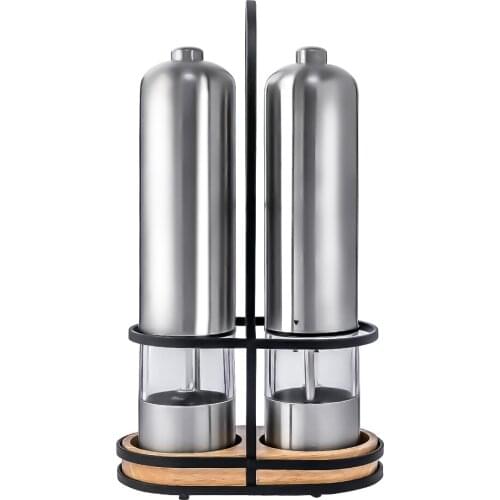 Spice Mill Electric Pepper Mill with Led Light Stainless Steel Automatic Salt and Pepper Grinder for Kitchen Tools Spice Grinder
