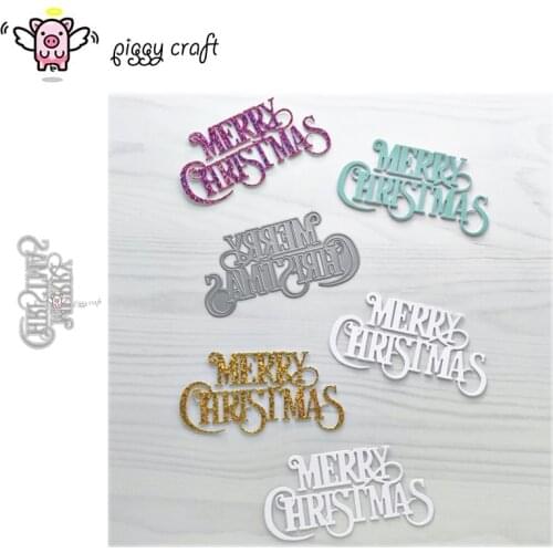 Piggy Craft metal cutting dies cut die mold Merry Christmas letters Scrapbook paper craft knife mould blade punch stencils dies
