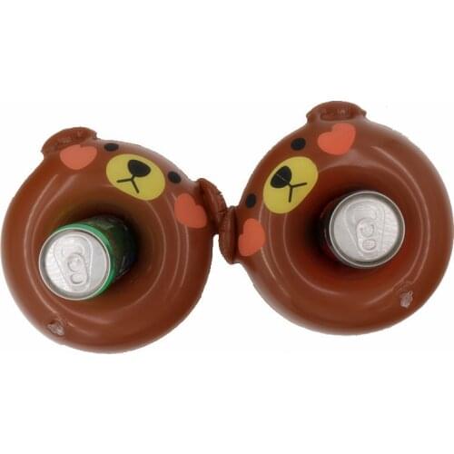 Cute Bear Inflatable Cup Holder for Pool Float Drink Holder Boat Beer Holder Swimming Ring Bar Tray Bathing Toys