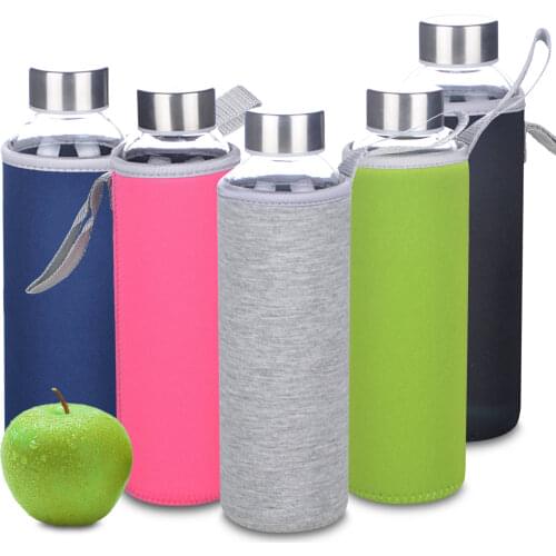Lots 500ml Multi-colored Heat Resistant Travel Tumbler Drink Bottle w/ Tote Healthy Travel Cup Portable Sport Bottle