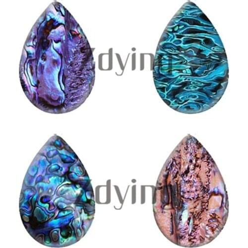 Zdying Fashion Abalone Shell Glass Photo Cabochon Jewelry Findings For Necklace Earrings Pendant Charm Wholesale 10pcs/lot