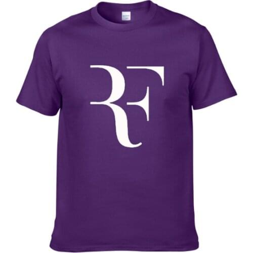 2021Creative design RF roger federer logo t shirt solid color cotton T Shirt Mens New Arrival Style Short Sleeve Men t-shirt
