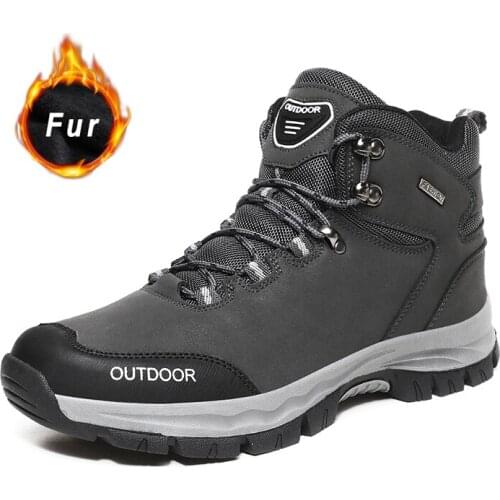 New classic mens fur hiking shoes sports shoes outdoor jogging hiking foot protection work boots sports shoes
