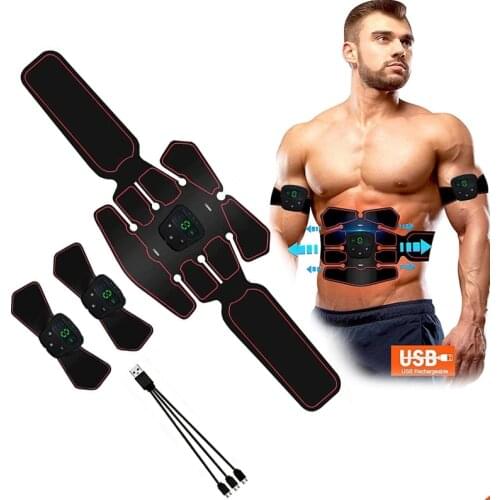 New EMS Abdominal Muscle Stimulator Electric Body Slimming Belt ABS Toner Trainer Gym Fitness Equipment LCD Weight Loss Device