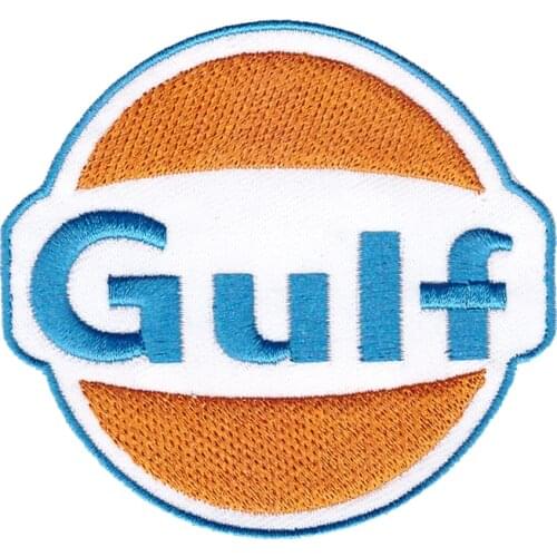 Gulf Oil Embroidered Iron On Gasoline Car Patch