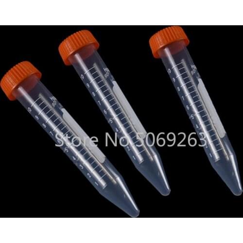 100pcs/lot 10ml Plastic Tubes with Caps Vials Plastic Centrifuge Tube PP Microcentrifuge Sharp-bottomed with Screw Cap