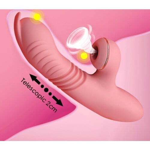 Fully Automatic Telescopic Dildo Vibrator Clitoris Sucking Vibrator Orgasm Sex Toy for Women Masturbator Heating Rabbit Vibrator