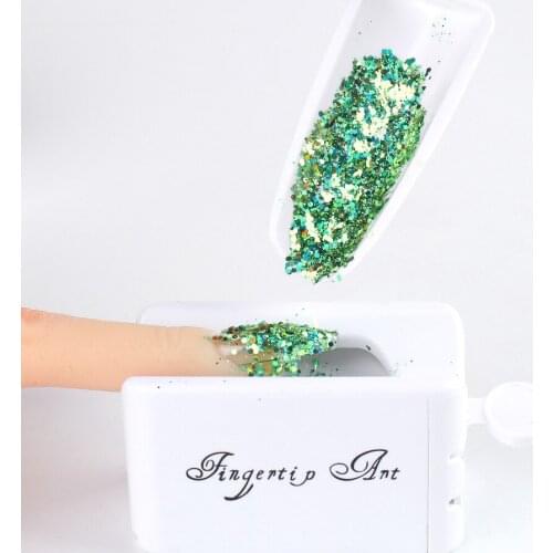 Nail Powder Recycling Box Nail Glitter Storage Box Magic Mirror Powder Sequin Rhinestone Recycling Box Tray Nail Art Equipment