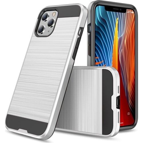 500pcs Dual Layer Deluxe Soft TPU Hard PC Cover For iPhone 12 Mini 11 Pro Max XS XR X 8 7 6 Plus SE Shockproof Hybrid Armor Case