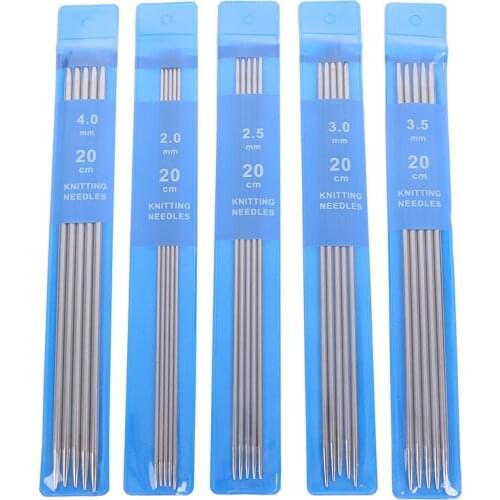 5/25/35Pcs/set 20cm Straight Knitting Needles Stainless Steel Crochet Hook DIY Sweater Weave Knitting Tools Size 2-5mm