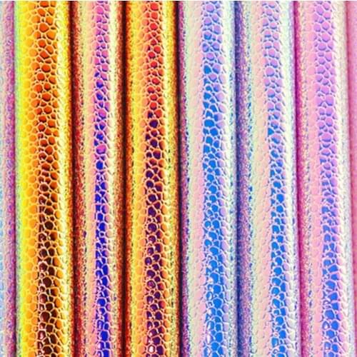 10 yards*137cm roll metallic PU Leather Fabric Laser Artificial Leather Luggage Shoe Bag holographic Decoration Material