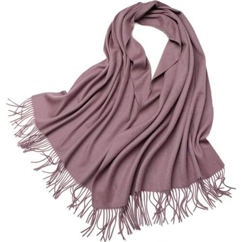 100% goat cashmere water ripple thick knited korean style scarfs shawl pashmina white 15color long tassel 70x200cm