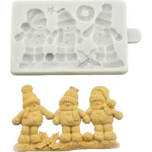 Santa Claus Cartoon Character Ski shape DIY Cake Baking Tools Silicone chocolate sugarcraft jelly soap Mould
