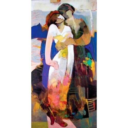 Handmade Modern Abstract Figure Painting on Canvas Pure Impression Hessam Abrishami Romantic Wall Painting Home Decor Arts