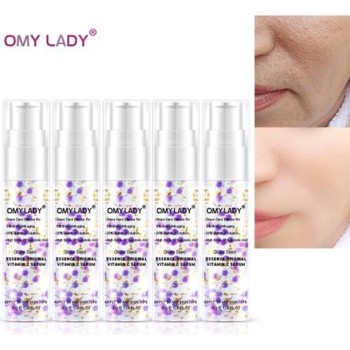 5PCS OMY LADY Grape Seed Essence Original Vitamin C Serum Face Cream Liquid Essence Delay Aging Reduce Wrinkle Moisturizing Skin