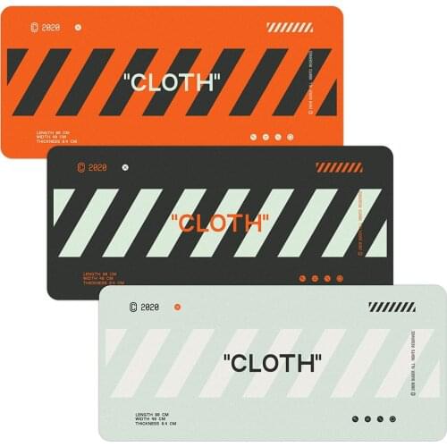 CLOTH Design Orange Black Light Blue Mouse Pad For House Office Natural Rubber Chaotic Pattern Large Size Mouse Pad Table Mat