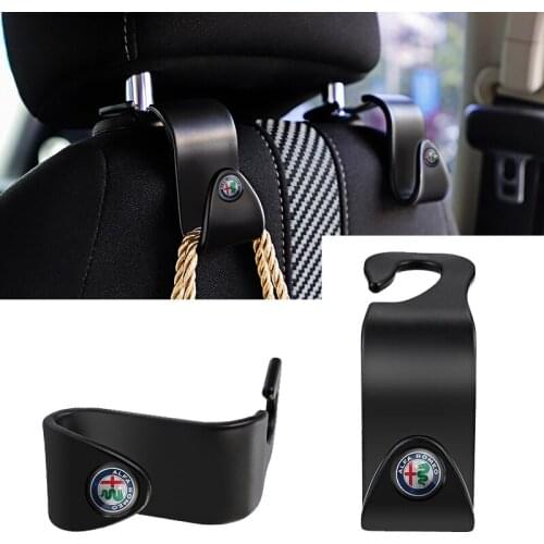 2Pcs Universal Car Seat Back Hooks Auto Interior Accessories For Alfa Romeo 156 159 147 4C 8C 166 Giulia Disco Giulietta Mito