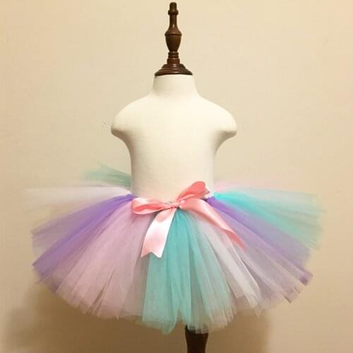 Girls Unicorn Tutu Skirt with Pink Bow Baby Pettiskirt Girls Kids Dance Tutu Birthday Party Tulle Skirt Unicorn Costume