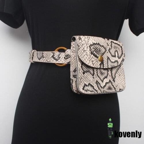 Womens Bag Snake Waist Belt Bag Female Belt Fashion Belt Fashion Waist Pack Mini Pu Fanny Pack Small Coin Purse B196