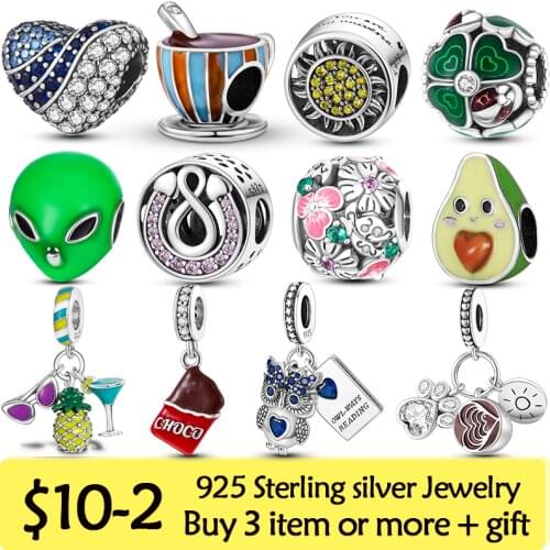 925 Sterling Silver Stethoscope Heart Travel Mom Family Tree Dangle Charm fit Original Pandora Beads Bracelet Silver DIY jewelry