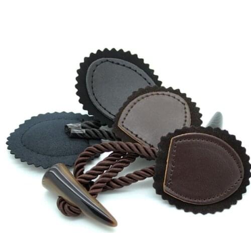 1pair Winter coat sweater button high-grade leather horn buckle fashion button coat windbreaker button