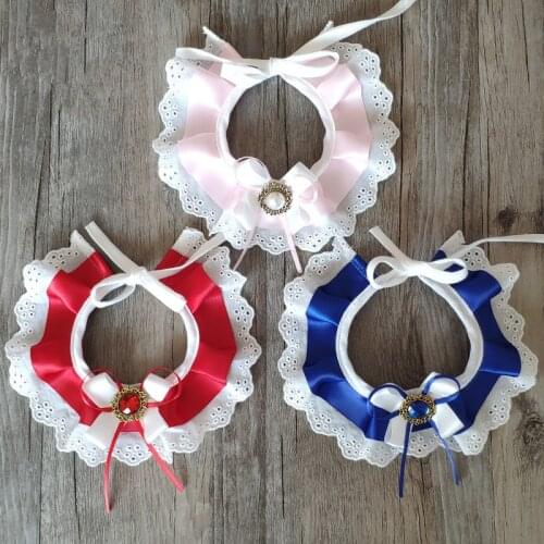 1Pc Pet Cat Dog Collar Lace Bibs Cute Lace Beautiful Pet Puppy Cat Bandana Pet Bib Neckerchief Pet Supplies Decoration 3 colors