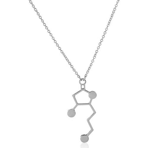 1Pc New Trendy Whiskey Molecule Chemistry Science Chemistry Pendants&Necklaces Simple Chain Necklace For Cute Love Couples