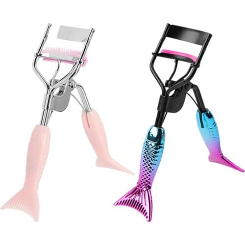 1PC Comb Eyelash Curler Curved Handle Does Not Hurt Eyelash Long-lasting Curling Clip Small Makeup Tools