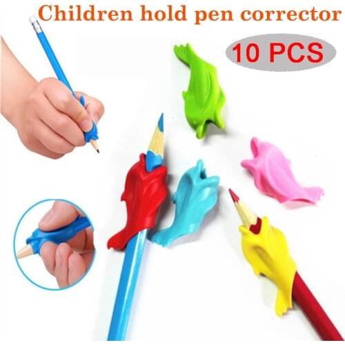 10Pcs/Lot Silicone Baby Kids Learning Toy Writing Posture Tool Hold Pen Correction Set Children Student Education Gif
