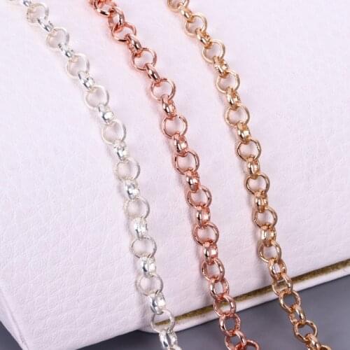 2meters Necklace Bracelets Metal Chains 5mm O-Shape Silver Gold Bulk for DIY Craft Jewelry Making Findings Supplies Wholesale