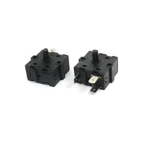 Electric Heater Oven Stove 3-Position Select Black Plastic Rotary Switch 2 Pcs