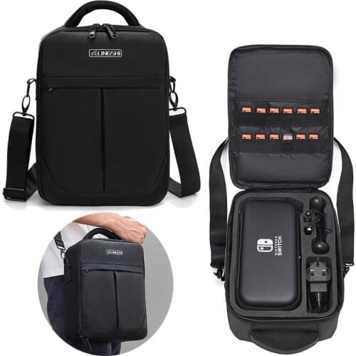 2 in 1 Carrying Case for Nintendo Switch Portable Storage Bag for Switch Console Pro Handle Joycon Accessories