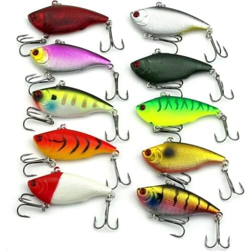 20pcs Vibration Fishing Lure VIB Swimbait 6cm 10g Artificial Game Hard Lure Jig Fishing Lure Metal Ball Inside Fishing Tackles