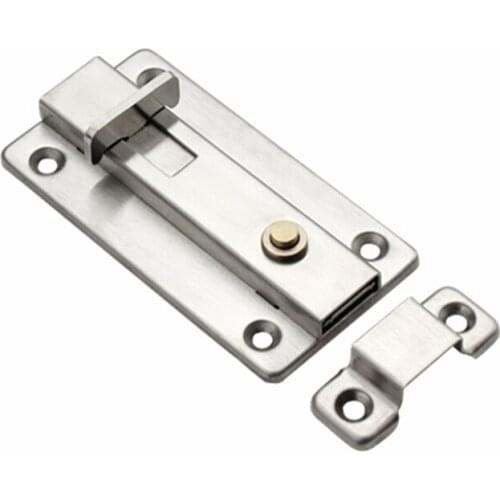 3 Inch Stainless Steel Door Latch Sliding Lock Barrel Bolt Automatic Spring Latch Safety Lock for Hotel Office Home Cabinet