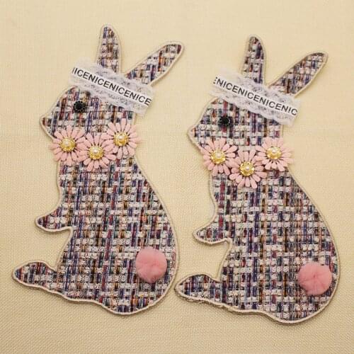 30pcs/lot Luxury Sew Large Embroidery Patch Letter Rabbit Lace Diamond Flower Pompon Shirt Clothing Decoration Diy Applique